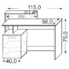 Obrazek Biurko DSB 01 craft złoty/biały