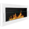 Obrazek Biokominek 900X400 biały połysk z szybą