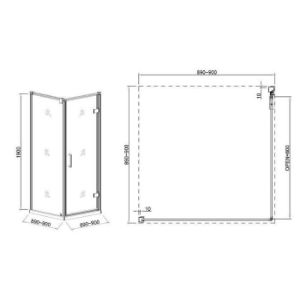 Obrazek Kabina prysznicowa kwadratowa Maja 90x90x190 GOLD 