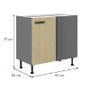 Obrazek  Szafka kuchenna SCANDI jodełka/antracyt 105 nd 1f bb 