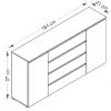 Obrazek Komoda Cosmo C06 4 szuflady 2 drzwi biały