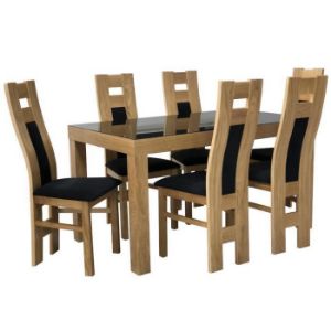 Obrazek Stół St-630 140x80+40 Br-229 Lacobel Czarny  