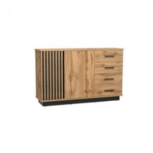 Obrazek Komoda Sole LA6 dąb wotan/czarny mat