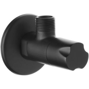 Obrazek Zawór kątowy z głowicą ceramiczną 1/2"X1/2" czarny 