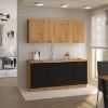 Obrazek Szafka kuchenna Modena front zm 570x446 czarny/dąb artisan