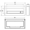 Obrazek Biokominek 900x400 Box z szybą biały strukturalny