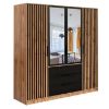 Obrazek Szafa Bali D4 lux czarny/wotan/lustro
