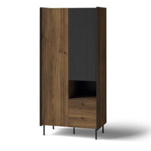 Obrazek Szafa Prestigo P1 2d2s Orzech War/San Seb/Czarny Mat