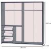 Obrazek Szafa Winn 2 200 cm Dąb Artisan/Beton 