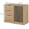 Obrazek Komoda Nelly 1d dąb artisan/czarny