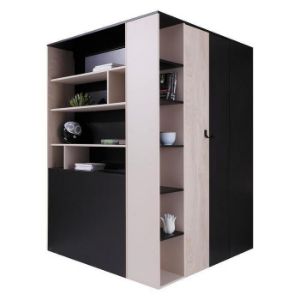 Obrazek Szafa Planet Pl1 L/P Czarny/Dąb/Beż