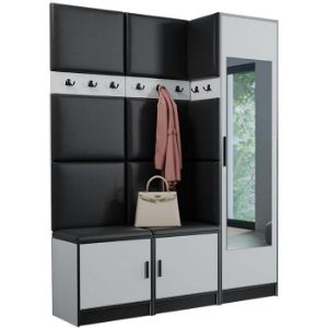 Obrazek Garderoba Roj 20 biała + Madryt 1100 ekoskóra czarna