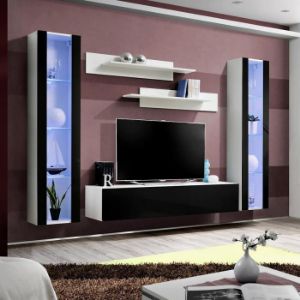 Obrazek Meblościanka Fly A2+Szkło czarny/Biały