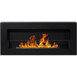 Obrazek Biokominek 900x400 Box z szybą czarny strukturalny