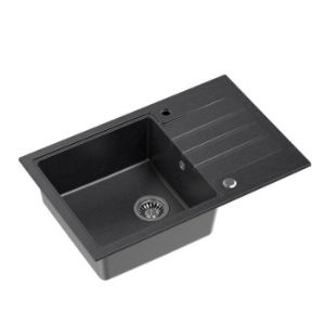 Obrazek Zlew Peter 111 Steingran czarny 78x50x20 i syfon