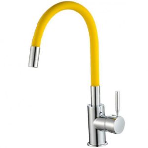 Obrazek Bateria zlewozmywakowa elastyczna Samba żółta