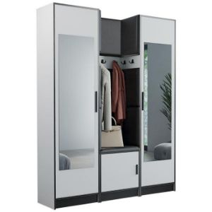 Obrazek Garderoba Roj 12 biała + Madryt 1100 ekoskóra czarna