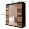 Obrazek Szafa Old Wood T1 180 Czarny/Old Style/Lustro