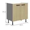 Obrazek Szafka kuchenna SCANDI jodełka/antracyt 80zl 2f bb 