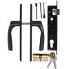 Obrazek Komplet Klamka+Zamek RAL7016