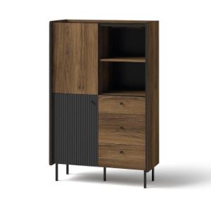 Obrazek Regał Prestigo P4 2d3s Orzech War/San Seb/Czarny Ma