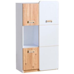 Obrazek Regał Lorento 05 biały brylantowy/dąb nash