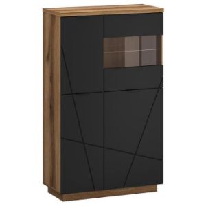 Obrazek Witryna Orient C 3d1w Dąb Delano Ciemny/Czarny