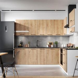 Obrazek Szafka Kuchenna Bono W60/68 Slim Pl Z Okapem Srebrnym