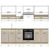 Obrazek Kuchnia Premio 260 zestaw C plus z blatem (1,9M/0,7M) sonoma/biały 
