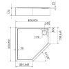 Obrazek Brodzik pięciokątny 90x90x12 Espera Plus AQM4698 