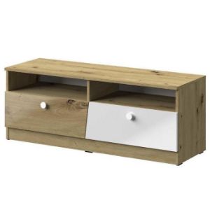 Obrazek Szafka RTV Nero 08 Dwie Szuflady – Biały Połysk