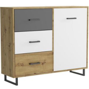 Obrazek Komoda Bari 3S1F oak artisan/grafit/white