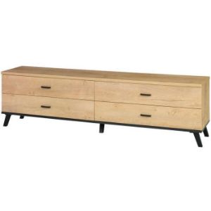 Obrazek Szafka RTV 6 John dąb lefkas/czarny