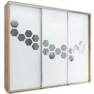 Obrazek Szafa Wanda A23 250 Plaster Miodu Craft Złoty/Biały