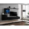 Obrazek Meblościanka Switch XV szkło +LED Czarny