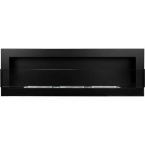 Obrazek Biokominek 1200x400 z szybą czarny strukturalny