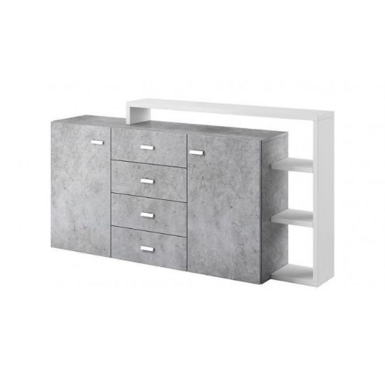 Obrazek Komoda Bota 27 2d 4s Biały/Beton Colorado