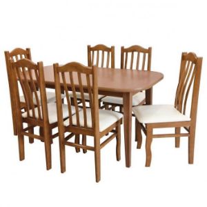 Obrazek Zestaw stół i krzesła Kris 1+6 ST63 rustikal KR41 BR232 cayenne 24