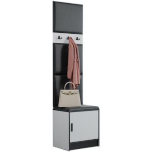 Obrazek Garderoba Roj 10 biała + Madryt 1100 ekoskóra czarna