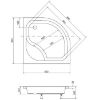 Obrazek Brodzik półokrągły Diper I 90X90X24/35