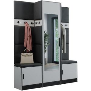 Obrazek Garderoba Roj 16 biała + Madryt 1100 ekoskóra czarna