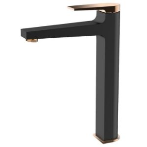 Obrazek Bateria Umywalkowa Wysoka Midnight Black/ Gold Rose 