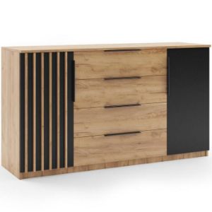 Obrazek Komoda Sorento II 160 craft złoty/czarny