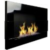 Obrazek Biokominek 650x400 czarny połysk z szybą