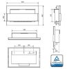 Obrazek Biokominek 650x400 czarny połysk z szybą