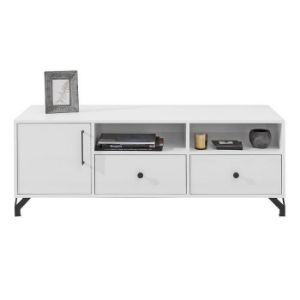 Obrazek Szafka RTV Bergen Be8 Biały Lux/Biały Połysk