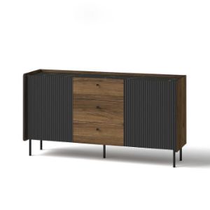 Obrazek Komoda Prestigo P5 2d3s Orzech War/San Seb/Czarny Mat