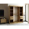Obrazek Szafa Lamelo 2 180 Dąb Artisan/Czarny/Lustro