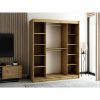 Obrazek Szafa Lamelo 2 180 Dąb Artisan/Czarny/Lustro
