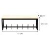 Obrazek Wieszak metalowy z półką drewnianą Loft 26,5x75x25 czarny